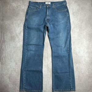 Levi Strauss Signature Mens Low Loose Bootcut Jeans Blue 38x33 Medium Wash Denim